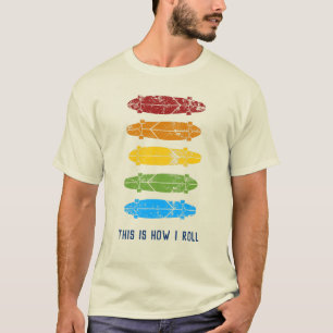 T-shirt Graphique des Longboards arc-en-ciel de message pe