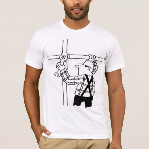 T-Shirt Graphique Dessin Animé Échafaudage