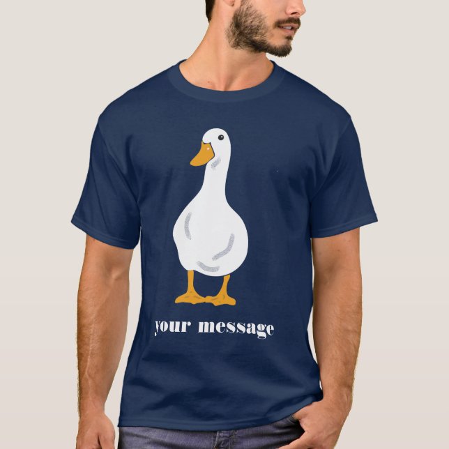 T-shirt Graphique d'illustration de canard blanc de messag (Devant)