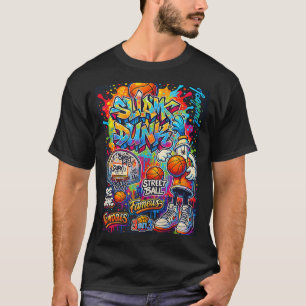 T-shirt Graphique d'illustration de style cool de basket-b