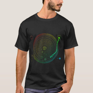 T-shirt Graphique DJ espace - Tourne-disque système solair