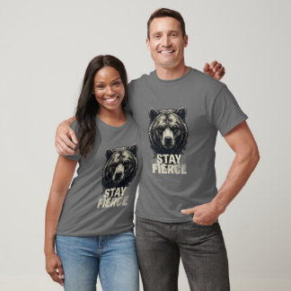 T-shirt Graphique d'ours grizzly Stay Fierce