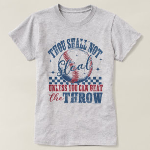 T-shirt graphique drôle de baseball - Tu ne volera