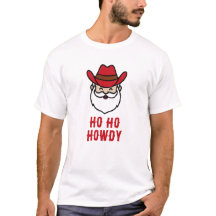 T-shirt graphique drôle de cow-boy santa