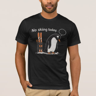 T-shirt graphique drôle de manchot de ski introver