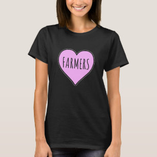 T-shirt Graphique du cœur de fermier Vache Agriculture Tra