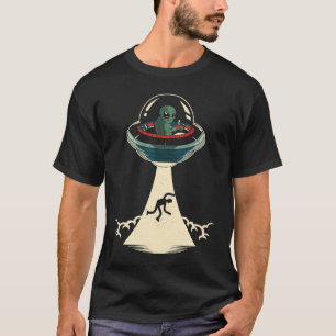 T-shirt Graphique du joueur vidéo de soucoupe volante Alie