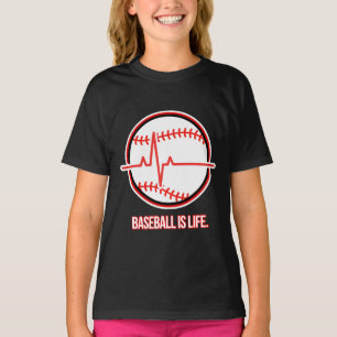 T-shirt Graphique du rythme cardiaque de la vie de basebal
