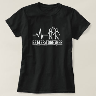 T-shirt Graphique du rythme cardiaque « Mieux ensemble »