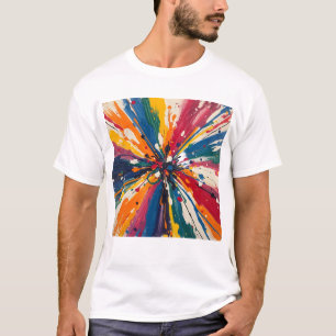 T-shirt graphique éclaboussure de peinture multico