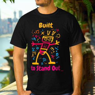 T-shirt graphique en forme de robot de pop-art gra