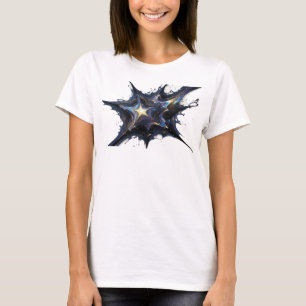 T-shirt graphique étoiles abstraites dorées élégan