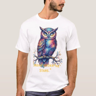 T-Shirt Graphique Fantastique Chouette Cosmique Cé