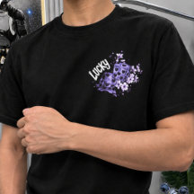 T-Shirt graphique floral avec dés chanceux