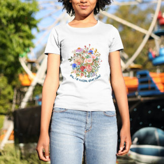 T-shirt graphique floral & Slogan
