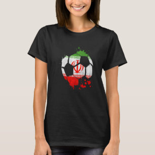T-shirt Graphique Football Iran Drapeau Iran Football Spor