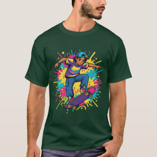T-Shirt Graphique Funky Skater Boy
