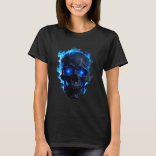 T-Shirt graphique gothique sombre à crâne de flamm