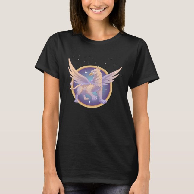 T-shirt Graphique Griffin enchanteur avec fond céleste (Devant)