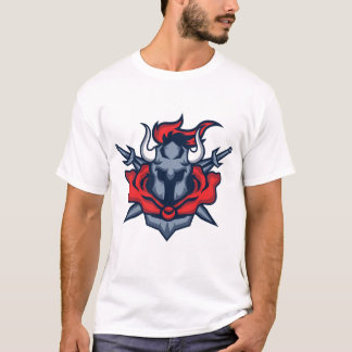 T-Shirt Graphique Guerrier Taureau pour Hommes