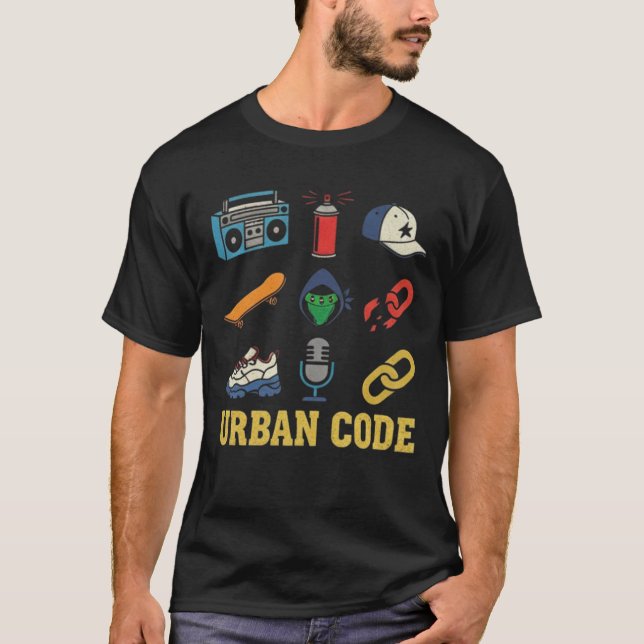 T-Shirt Graphique Iconique Code Urbain Style Vinta (Devant)