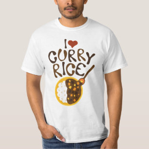 T-Shirt Graphique 'J'adore le Riz au Curry'