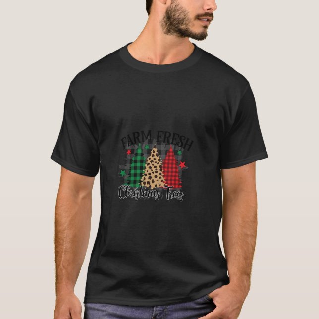 T-shirt Graphique léopard d'arbre de Noël (Devant)