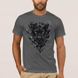 T-Shirt Graphique Léopard Noir