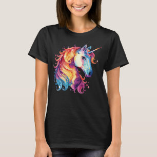 T-Shirt Graphique Licorne Fantastique Colorée