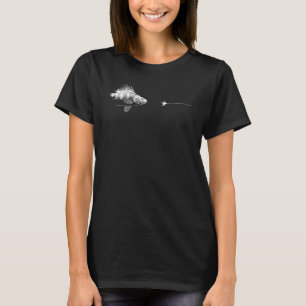 T-shirt Graphique Ligne de pêche à la mouche Poisson Perch