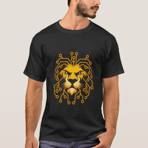 T-Shirt Graphique Lion Circuit Doré