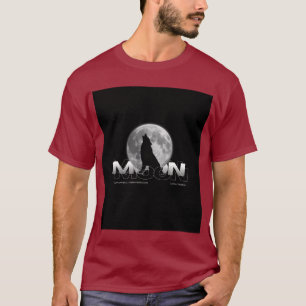 T-shirt graphique Loup lunaire hurlant à la pleine