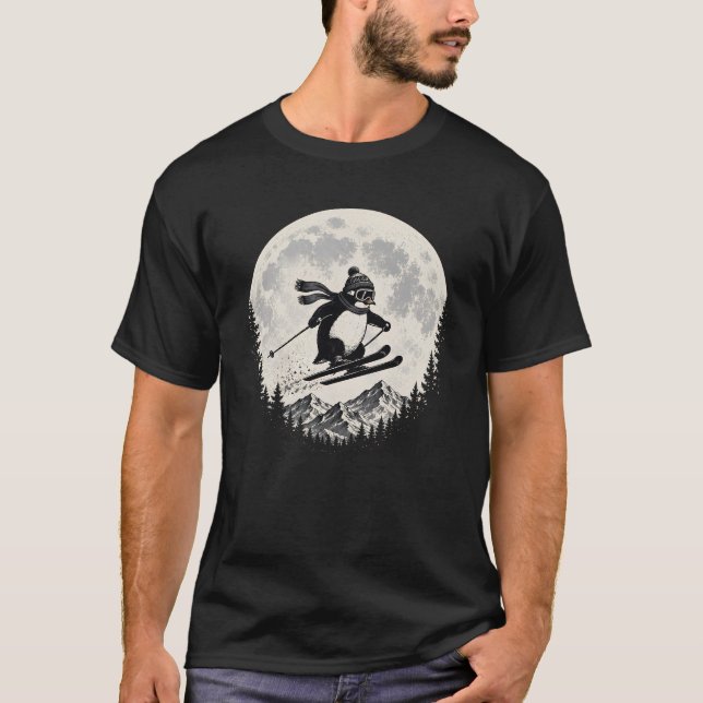 T-shirt graphique Manchot au clair de lune amateur (Devant)