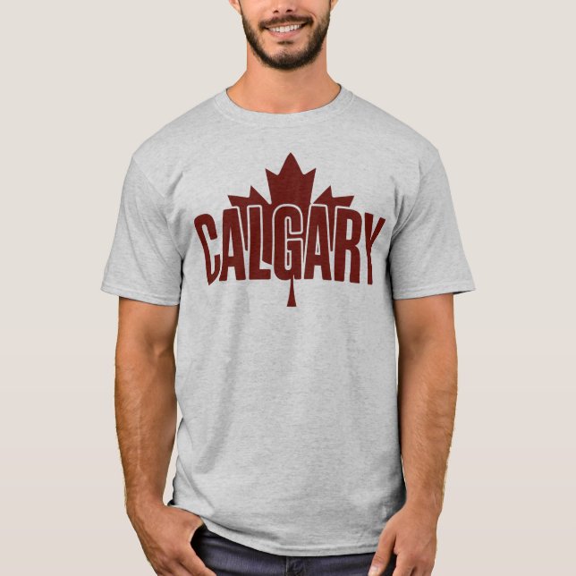 T-shirt graphique Maple Leaf de Calgary – AB (Devant)