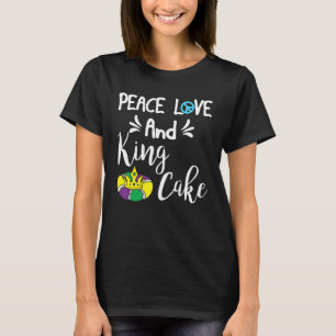 T-shirt Graphique Mardi Gras Carnaval Paix Amour Et Le Roi