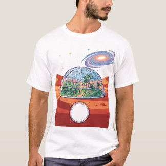 T-shirt Graphique Moderne Dôme Bio Spatial Colonie Martien