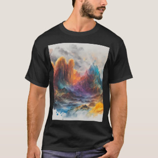 T-shirt Graphique Montagnes Cristallines