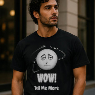 T-shirt graphique moonface sarcastique "Wow"
