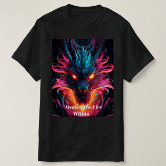T-shirt graphique néon cyberpunk dragon - Mini pro
