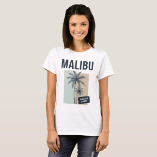 T-Shirt Graphique Palmier de la Plage de Malibu Ca