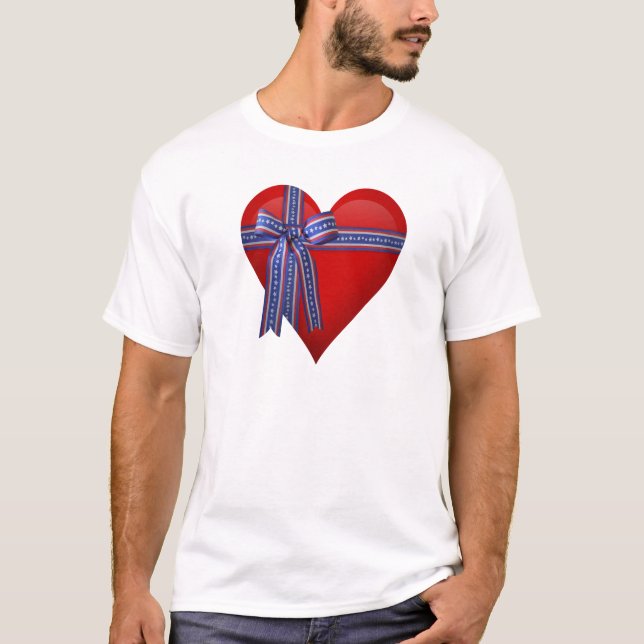 T-shirt Graphique Patriotic Heart (Devant)