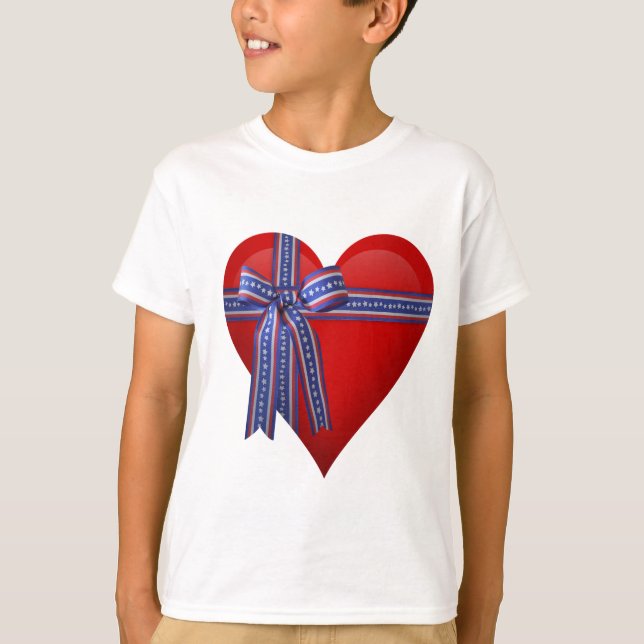 T-shirt Graphique Patriotic Heart (Devant)