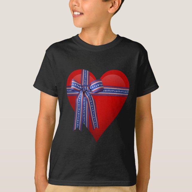 T-shirt Graphique Patriotic Heart (Devant)