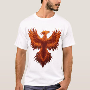 T-Shirt Graphique Phoenix en Flammes - Oiseau de F