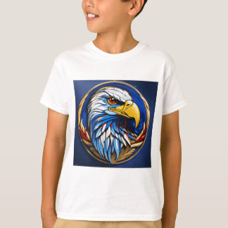 T-shirt graphique pour enfants en tête d'aigle maj