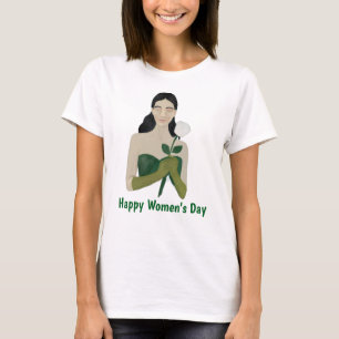 T-shirt graphique pour femmes à l'esthétique verte
