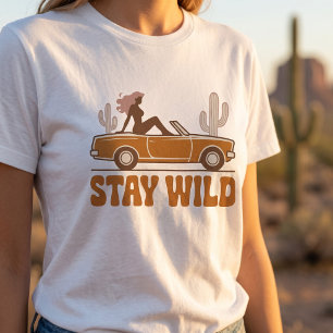 T-shirt graphique pour femmes avec voiture rétro R