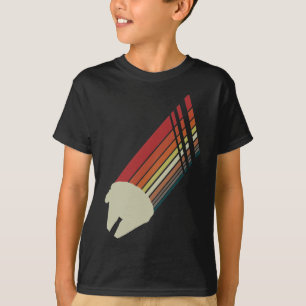 T-shirt Graphique Rétro Arc-en-Ciel du Millennium Falcon