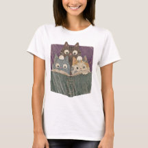 T-shirt graphique rétro Chats curieux de lecture,