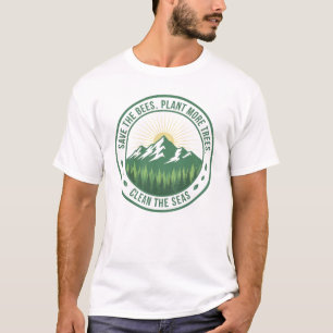 T-shirt Graphique Rétro de Conservation Environnementale d